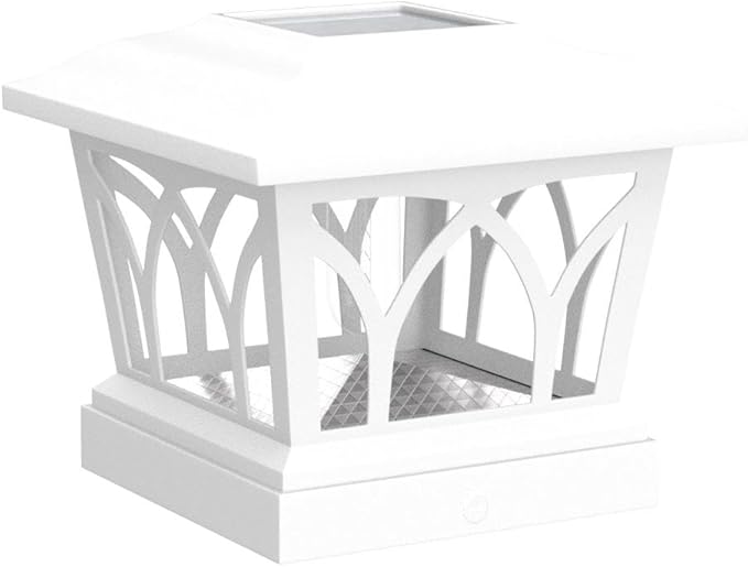 VOLISUN Solar Post Cap Lights Outdoor 4Pack, with Edison LED Bulbs, 2 Brightness Setting, Fence Post Lights Solar Powered for Garden Fence Deck Mailbox Yard Porch, Fits 4x4 6x6 Posts(Slate White)