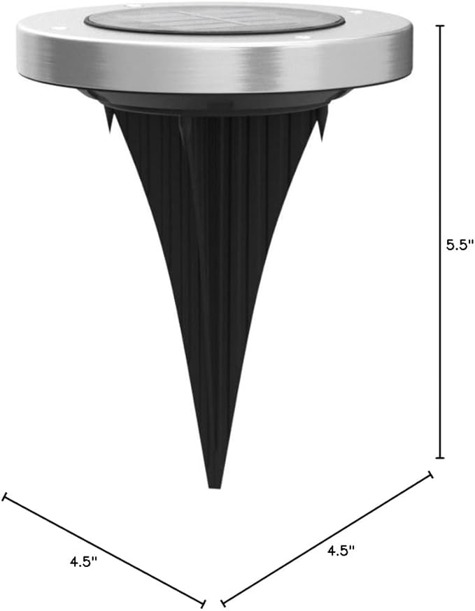 12-Pack Solar Ground Disk Lights, White Waterproof LED