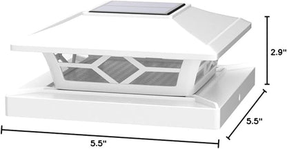 VOLISUN Solar Post Cap Lights: 8 - Pack Outdoor Deck Post Cap Lights White for Dock Fence Waterproof 2 Color Modes,4x4/6x6 Wooden/Vinyl Posts