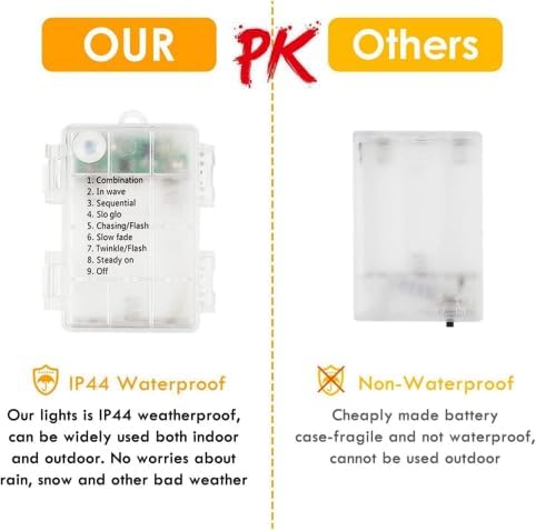 2 Pack 100 LED Fairy Lights Battery Operated with Remote, 33FT Waterproof Twinkle Lights with Timer & 8 Modes, Fairy String Light Outdoor Indoor for Bedroom Classroom DIY Christmas Decor (Cool White)