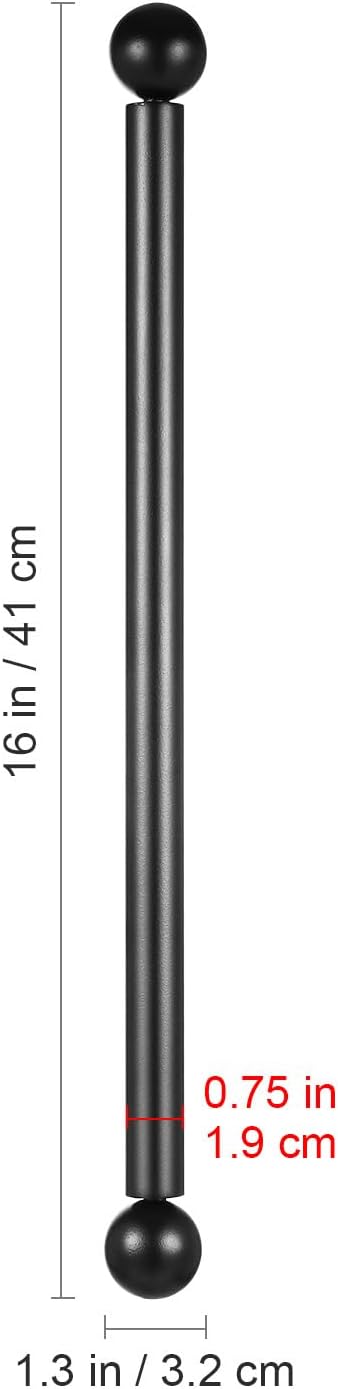 Generic Lamp Post Cross Arm Ladder Frame 16 Inch Steel Outdoor Light Pole Rod Replacement with Ball Ends for Garden and Yard Lamp Posts
