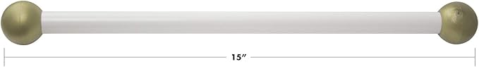 Solus SCA-335WH 15" Aluminum Cross Arm Ladder Rest for Outdoor Lamp Posts and Poles, Easy to Mount, Maintenance Free and Weather Resistant, White Bar with Gold Caps