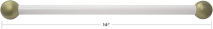 Solus SCA-335WH 15" Aluminum Cross Arm Ladder Rest for Outdoor Lamp Posts and Poles, Easy to Mount, Maintenance Free and Weather Resistant, White Bar with Gold Caps