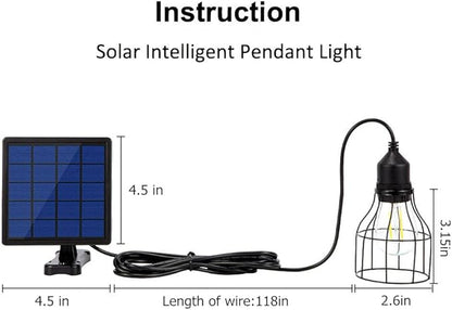 Solar Lights Outdoor Dusk to Dawn Shed Light 9.8FT Extension Cable Solar Powered Bulb Pendant Waterproof for Indoor, Chicken Coop, Porch, Gazebo (Warm White)