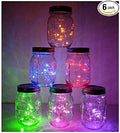 Mason Jar Lid Fairy Lights 6-Pack, Solar Garden LED