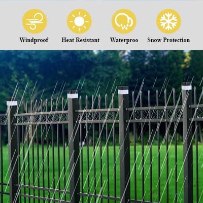 Solar LED Fence Post Cap Light 2x2 Inch (5x5cm) - for Wrought Iron, Aluminum & Garden Fences, Waterproof Outdoor Solar Lights (Warm Light) (12)