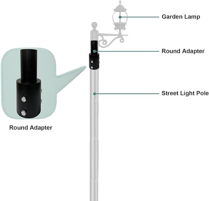 6pcs Slip Fitter Light Pole Adapter - for 3 inch Round Pole, 2 3/8 inch Round Tenon Adapter for Led Parking Lot Lights Shoebox Street Post Light Metal Outdoor Mount Bracket
