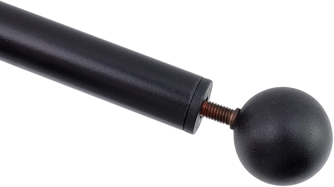 Geesatis 2Pcs Lamp Post Cross Arm Ladder Rest,Cross Arm Replacement for Outdoor Lamp Posts Pole Light,Small Bronze Ball Cross arm Handle Replacement,Black Bar with Black Caps