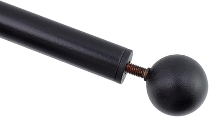 Geesatis 2Pcs Lamp Post Cross Arm Ladder Rest,Cross Arm Replacement for Outdoor Lamp Posts Pole Light,Small Bronze Ball Cross arm Handle Replacement,Black Bar with Black Caps
