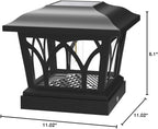 8-Pack Black Yard Post Cap Lights, Solar LED