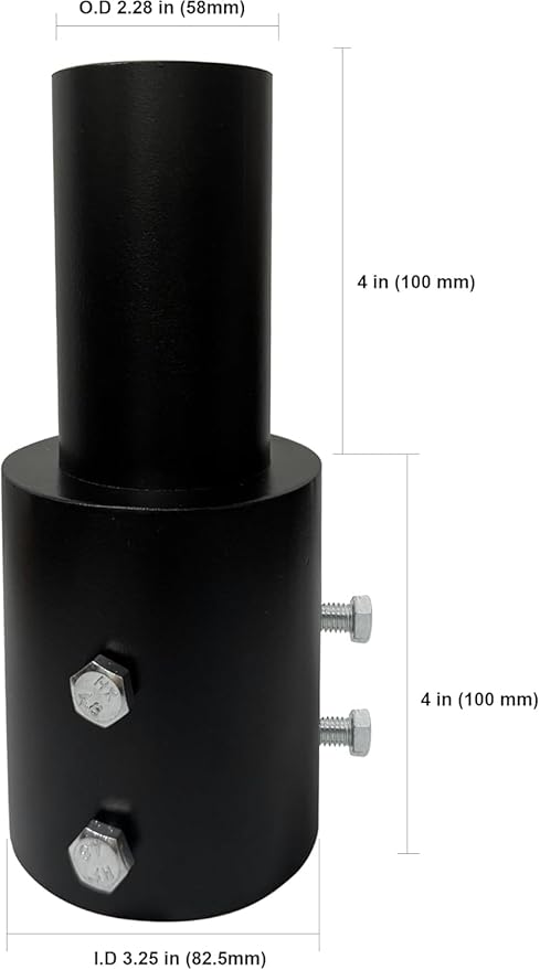 Tenon Slip Fitter Light Pole Adapter for 3 inch Round Pole, 2 3/8" Round Tenon Adapter for Mounting Bracket for Outdoor Shoebox Lighting Street Light Parking Lot Light