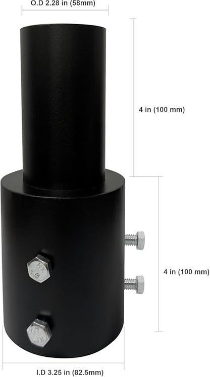 Tenon Slip Fitter Light Pole Adapter for 3 inch Round Pole, 2 3/8" Round Tenon Adapter for Mounting Bracket for Outdoor Shoebox Lighting Street Light Parking Lot Light