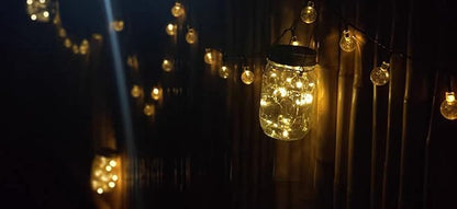 Decorman Solar Mason Jar Lights, 12 Pack 30 LED Fairy Star Firefly String Lids Lights with 12 Hangers for Patio Yard Garden Party Wedding Christmas Decoration(Jars Not Included)