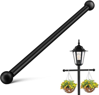 Angoily Steel Lamp Post Cross Arm Ladder Frame 16 Inch Outdoor Light Pole Cross Bar Replacement with Removable Knobs Corrosion Resistant for Front Yard Post Lights