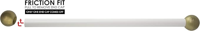 Solus SCA-335WH-4PK 15" Aluminum Cross Arm Ladder Rest for Outdoor Lamp Posts and Poles, Easy to Mount, Maintenance Free and Weather Resistant, White Bar with Gold Caps, Pack of 4