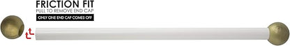 Solus SCA-335WH-4PK 15" Aluminum Cross Arm Ladder Rest for Outdoor Lamp Posts and Poles, Easy to Mount, Maintenance Free and Weather Resistant, White Bar with Gold Caps, Pack of 4