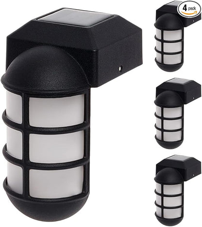 GreenLighting Marina Solar Post Cap Lights - Fits 4x4 Nominal Wood, Outdoor Solar Powered Light for Fence, Landscaping, Deck, Garden - Bright LED, Waterproof Nautical Lighting, Black 4 Pack