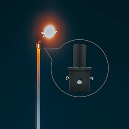 Light Pole Tenon Adapter for 4 Inch Square Pole, Metal 3.5" Square Slip Fitter Adapter with 2 3/8 Round Adaptor for Parking Lot Light, Outdoor Mount Bracket, Street Lights (4" Square Tenon Adapter)