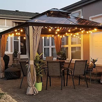 GOOTHY G40 Outdoor Globe String Lights, 25ft Hanging Patio Lights with 27 Incandescent Bulbs (2 Spare), Connectable Backyard Bistro Wedding Decor, E12 Base, 5W-Black Wire