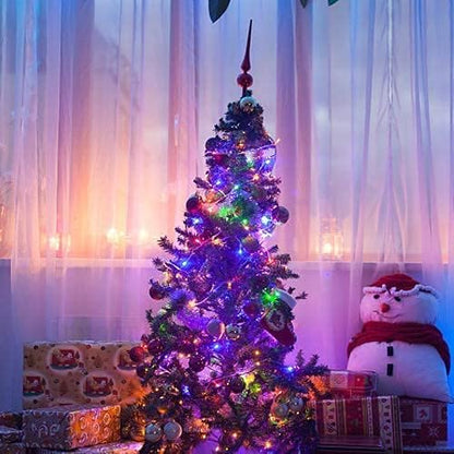2-Pack 100 LED Christmas Twinkle Lights, 33ft Waterproof for Porch