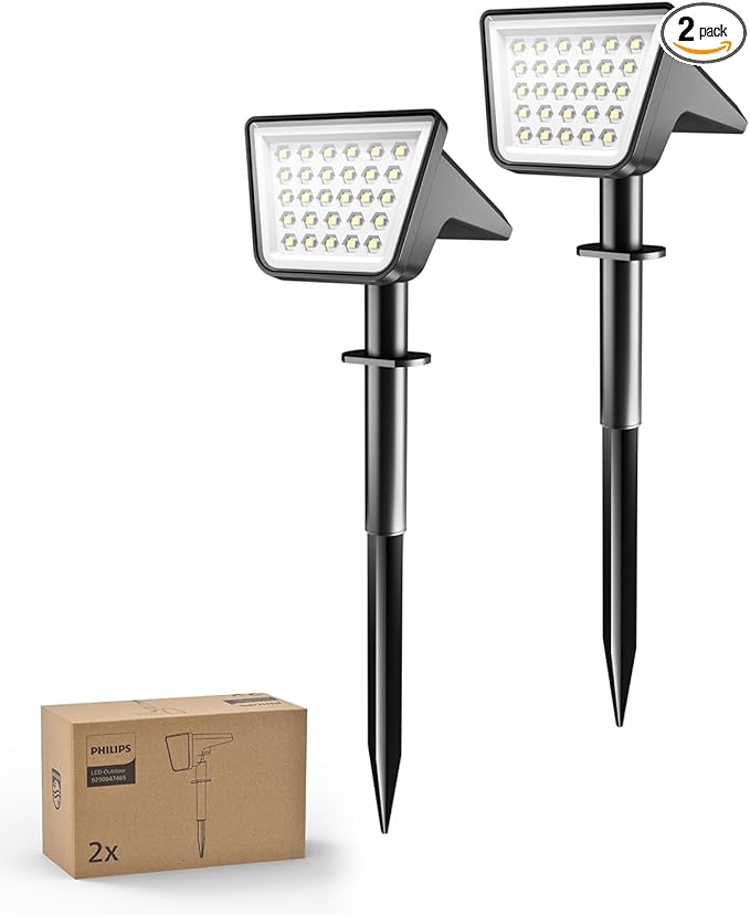 2-Pack Solar Spotlights, Waterproof Wall LED