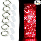 6-Pack 6ft Christmas LED String Lights, Waterproof Timer Lights