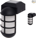 2-Pack Black Solar Fence Post Lights, Outdoor LED Caps