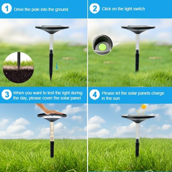 S NMT LED Garden Solar Pathway Lights，Outdoor Motion Sensor Landscape Lights for Garden Lighting, IP65 Waterproof Solar Spotlight for Yard