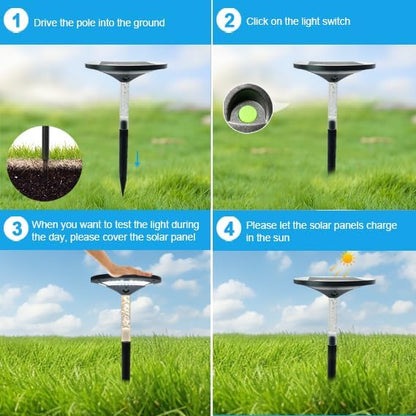 S NMT LED Garden Solar Pathway Lights，Outdoor Motion Sensor Landscape Lights for Garden Lighting, IP65 Waterproof Solar Spotlight for Yard