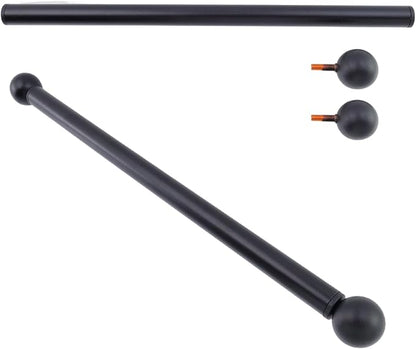 Geesatis 2Pcs Lamp Post Cross Arm Ladder Rest,Cross Arm Replacement for Outdoor Lamp Posts Pole Light,Small Bronze Ball Cross arm Handle Replacement,Black Bar with Black Caps