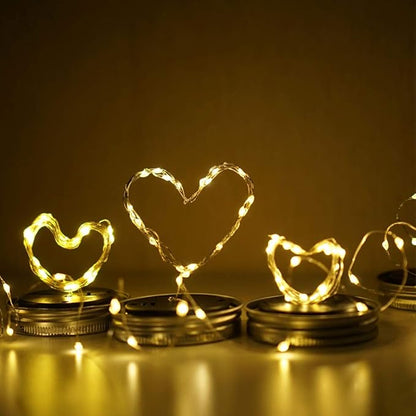 Solar Mason Jar Lights, 6 Pack 20 LED Fairy String With 6 Hangers (No Jars), Waterproof Firefly Lantern for Outdoor, Wedding, Patio, Garden, Party, Christmas Decor (Warm White)