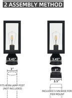 Outdoor Post Lighting Fixture, Black Weatherproof Post Light
