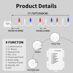 16ft Christmas LED String Lights, Waterproof Timer Lights
