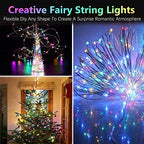 4-Pack 60 LED Christmas Twinkle Lights, 20ft Waterproof for Porch