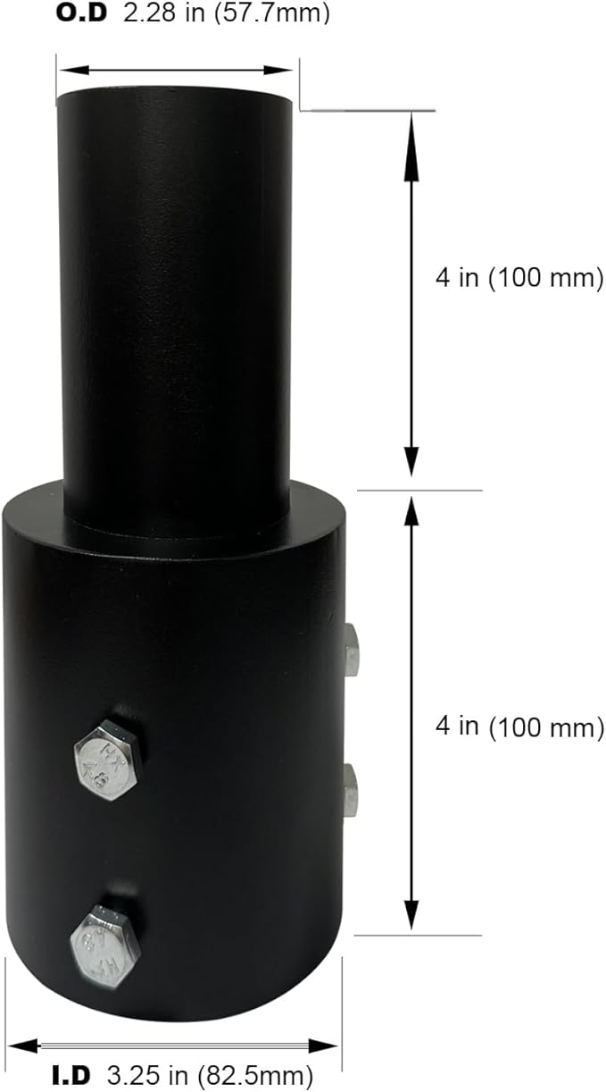 6pcs Slip Fitter Light Pole Adapter - for 3 inch Round Pole, 2 3/8 inch Round Tenon Adapter for Led Parking Lot Lights Shoebox Street Post Light Metal Outdoor Mount Bracket