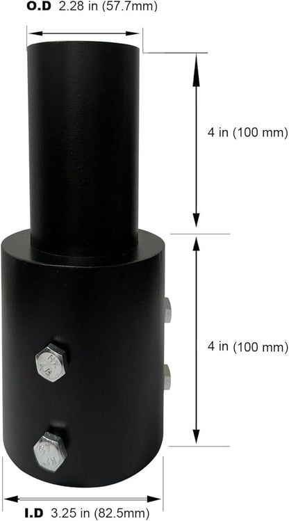 6pcs Slip Fitter Light Pole Adapter - for 3 inch Round Pole, 2 3/8 inch Round Tenon Adapter for Led Parking Lot Lights Shoebox Street Post Light Metal Outdoor Mount Bracket