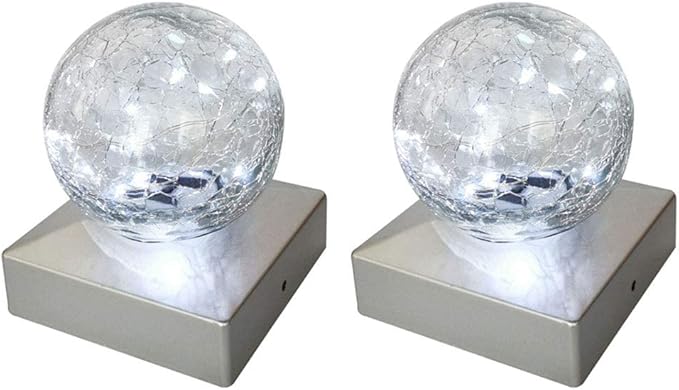 SUNNYPARK Solar Post Cap Lights Deck Fence 4x4 Outdoor Lighting for Garden, Patio (Cool White, 2 Pack)