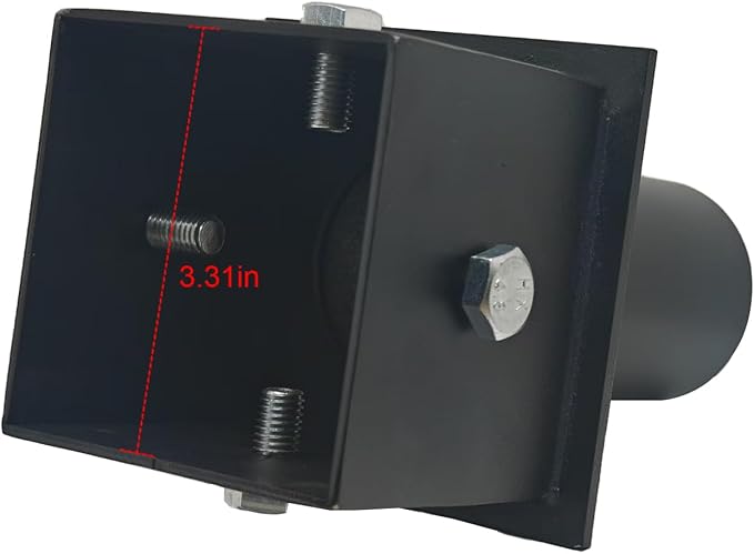 Tenon Adapter for 3" Square Pole,Metal 3.5" Square Slip Fitter with 2 3/8 Round Adaptor - Ideal for Parking Lot Lights, Street Lights Outdoor Mounting Brackets