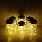 Mason Jar Lid Fairy Lights 6-Pack, Solar Garden LED