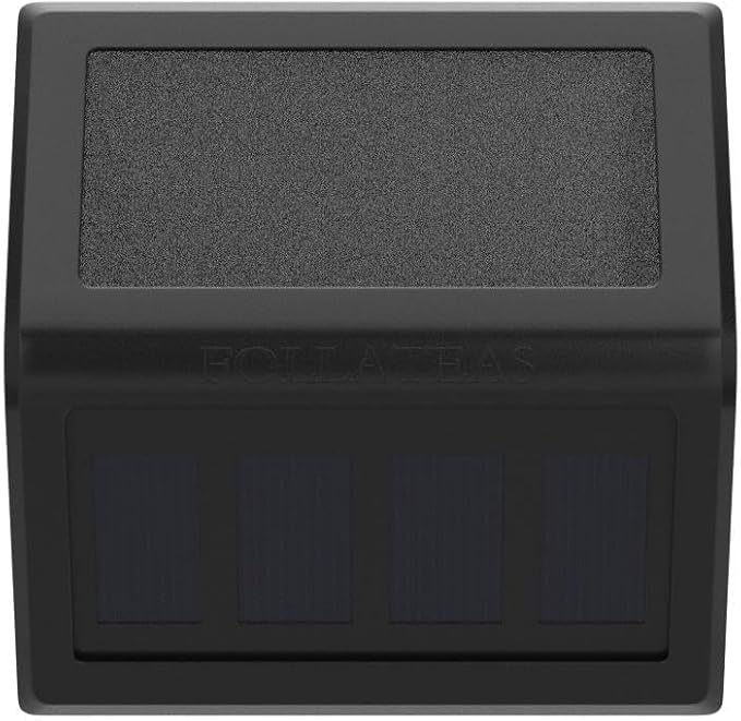 2-Pack Warm White Sleek Solar Wall Lights, Outdoor LED