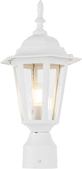 White Solar Post Lighting Fixture, Outdoor Post Lighting
