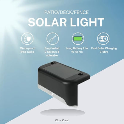 16-Pack Solar Deck Lights, Outdoor Waterproof LED Lights for Pathways, Stairs, Patios, Fences - Easy Install, Durable, Weatherproof for Safety & Ambiance