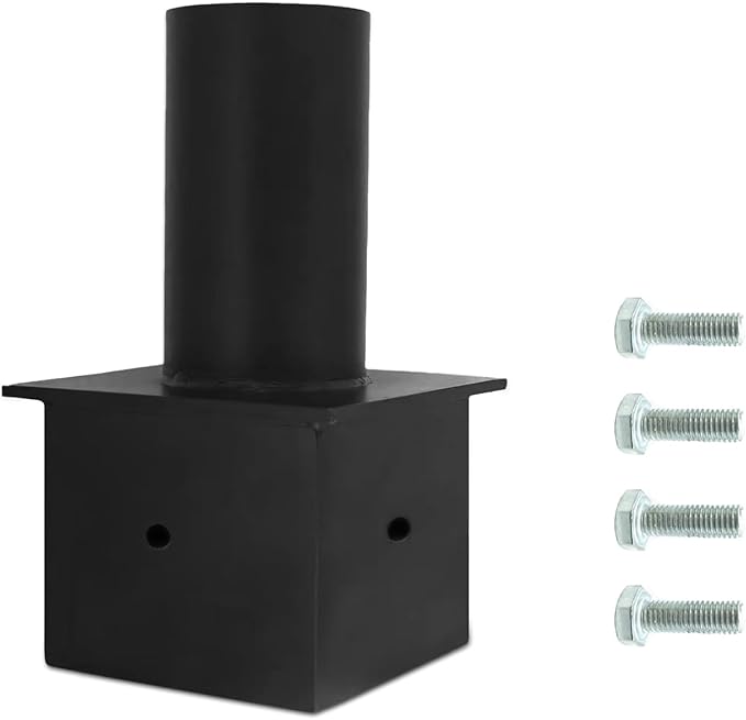 Tenon Adapter for 3" Square Pole,Metal 3.5" Square Slip Fitter with 2 3/8 Round Adaptor - Ideal for Parking Lot Lights, Street Lights Outdoor Mounting Brackets