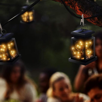 TOPCHANCES Solar Mason Jar Lights, Outdoor Lantern Hanging Lights Lamp Solar String Lights,IP44 Waterproof, Built-in 600 mAh Rechargeable Battery for Garden Patio Courtyard (Stars)