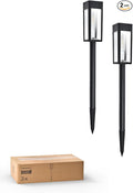 2-Pack Solar Pathway Lights, Waterproof LED Garden Lights