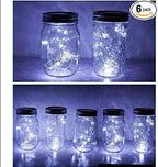 6-Pack Solar Mason Jar Lid Lights, 10 LED Patio Fairy