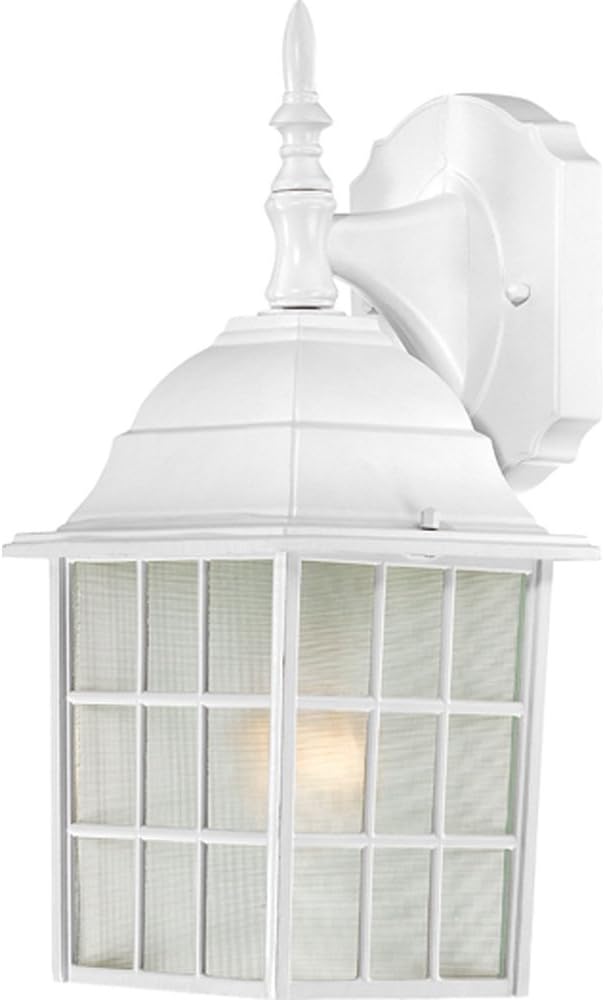 Nuvo Lighting 60/4904 Adams One Light Wall Lantern/Arm Down 100 Watt A19 Max. Frosted Glass White Outdoor Fixture