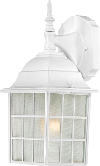 Nuvo Lighting 60/4904 Adams One Light Wall Lantern/Arm Down 100 Watt A19 Max. Frosted Glass White Outdoor Fixture