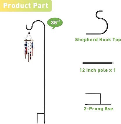 12-Pack 35" Shepherd's Hooks, Heavy-Duty Garden Stakes