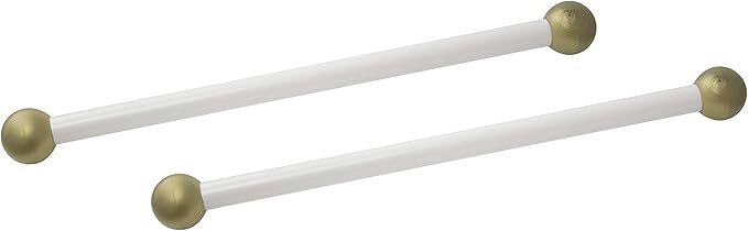 Solus SCA-335WH-2PK 15" Aluminum Cross Arm Ladder Rest for Outdoor Lamp Posts and Poles, Easy to Mount, Maintenance Free and Weather Resistant, White Bar with Gold Caps, Pack of 2